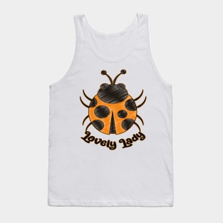 Cute Orange Color Ladybug - Lovely Lady Tank Top